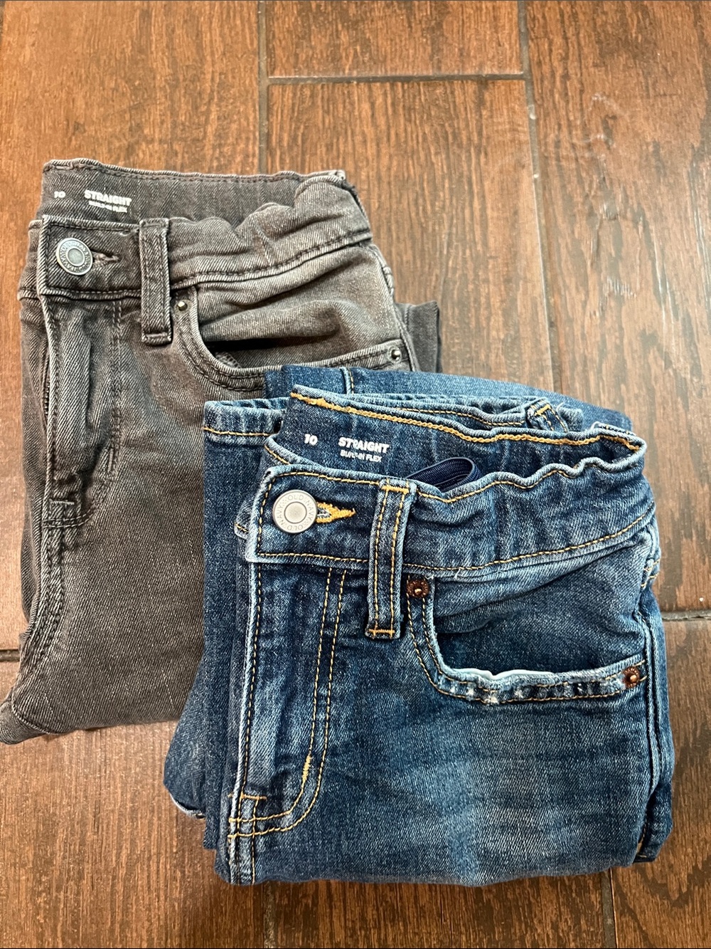 Old Navy Boys Straight Leg Denim Jeans - Dark Blue and Gray Jeans